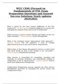 WGU C846 Focused on Fundamentals of ITIL Exam Preparation Questions and Assured Success Solutions Newly updates 2024&sol;2025