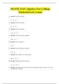 MATH 114N Algebra For College Students&lpar;real exam&rpar;