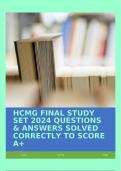 HCMG FINAL STUDY SET 2024 QUESTIONS & ANSWERS SOLVED CORRECTLY TO SCORE A&plus;