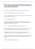 DAT General Chemistry Exam Questions Correctly Answered&period;
