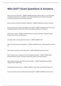 Who DAT&quest; Exam Questions & Answers&period;