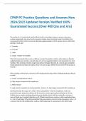 CPNP-PC Practice Questions and Answers New 2024&sol;2025 Updated Version&sol;Verified 100&percnt; Guaranteed Success&semi;&lpar;Over 400 Qns and Ans&rpar;