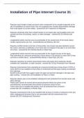 Installation of Pipe Internet Course 31 Questions and Answers 2024