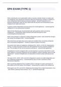 EPA EXAM &lpar;TYPE 1&rpar; QUESTIONS WITH CORRECT ANSWERS