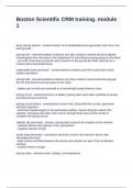 Boston Scientific CRM training&period; module 1 Questions and Answers 2024