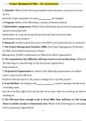 Project Management WGU - Pre Assessment&period;Questions And Answers Solved 100&percnt; Correct&excl;&excl;
