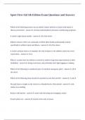 Sports First Aid Exam Bundle Questions &n Answers Latest Updated