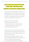 EXCEL CRASH COURSE EXAM 2024 LATEST VERSION FROM WALL STREET QUESTIONS AND 100&percnt; CORRECT ANSWERS &lpar;BRAND NEW&excl;&excl;&rpar;&sol;WSP EXCEL CRASH COURSE
