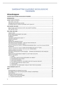 Samenvatting Klassieke sociologen en hun erfenis, ISBN: 9789401418935  Klassieke Sociologische Theorieën