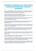 MATERNAL NEWBORN ATI PROCTORED EXAM QUESTIONS WITH CORRECT ANSWERS