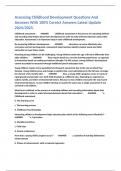 Assessing Childhood Development Questions And Answers With 100&percnt; Correct Answers Latest Update 2024&sol;2025&period;