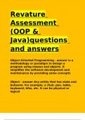 Revature Assessment &lpar;OOP & Java&rpar;questions and answers&period;