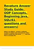 Revature Interview Study Guide OOP Concepts&comma; Beginning Java&comma; SQL&lpar;61 questions and answers&rpar;