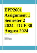 EPP2601 Assignment 1 COMPLETE ANSWERS&rpar; Semester 2 2024 - DUE 30 August 2024 &semi; 100&percnt; TRUSTED Complete&comma; trusted solutions and explanations&period;  Ensure your success with us&period;&period; 
