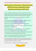 NIH Principles and Practices of Clinical Research &lpar;IPPCR&rpar; Final Exam 2024-2025 Practice Questions and Answers &lpar;100&percnt; Pass&rpar;