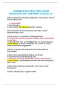 INDIANA PESTICIDE CORE EXAM QUESTIONS AND ANSWERS GRADED A&plus;
