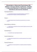 &lbrack;Essentials of Abnormal Psychology &lpar;8th  Edition&rpar;&colon; Durand&comma; Barlow&comma; Hofmann&rsqb; - Chapter  1&colon; Abnormal Behavior in Historical Context Questions and Correct Answers