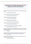 Essentials of Strategic Management Ch&period;1 Questions and Correct Answers