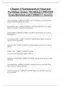 Chapter 2 Fundamentals of Abnormal  Psychology &lpar;comer&comma; 7th edition&rpar; UPDATED  Exam Questions and CORRECT Answers