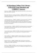 St Petersburg College Civic Literacy UPDATED Exam Questions and  CORRECT Answers