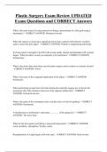 Plastic Surgery Exam Review UPDATED  Exam Questions and CORRECT Answers