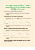 NUR 2488 Mental Health exam 1 &lpar;Latest Update 2024-2025&rpar; Questions and Answers &lpar;GRADED A&rpar; Rasmussen