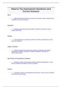 Head to Toe Assessment Questions and Correct Answers