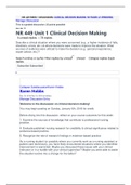 NR 449 Week 1 Discussion&colon; Clinical Decision Making&colon; 58 Pages &lpar;2 Versions&rpar;