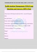 Traffic Incident Management &lpar;TIM&rpar; Exam Questions and Answers &lpar;100&percnt; Pass&rpar;