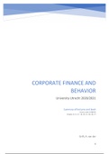 University Utrecht_Corporate Finance_Summary lectures_book chapter 8, 13, 17, 18, 20, 21, 28, 30, 27