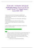 NURS 6501 / NURS6501 Advanced Pathophysiology Final Exam Review Guide | Weeks 7-11 | Highly Rated | Latest 2020 / 2021