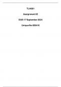 TLI4801 Assignment 2 Due 17 September 2024 &lpar;Detailed solution&rpar;
