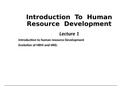 INTRODUCTION TO HRD + EVOLUTION OF HRM