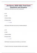 Jim Burns&comma; ISQS 4350&comma; Final Exam Questions and Answers