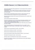CSNN-Classes 1 & 2 Macronutrients exam with 100&percnt; correct solutions 2024