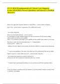 FCCS 2024 &lpar;Fundamentals of Critical Care Support&rpar; Exam &lpar;2024&sol;2025&rpar; Newest Questions and Answers &lpar;Verified Answers&rpar;