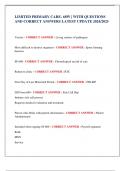 LIMITED PRIMARY CARE- 68W &vert; WITH QUESTIONS  AND CORRECT ANSWERS LATEST UPDATE 2024&sol;2025