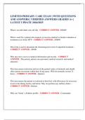 IMITED PRIMARY CARE- 68W &vert; WITH QUESTIONS AND CORRECT ANSWERS LATEST UPDATE 2024&sol;2025