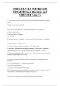 WORK CENTER SUPERVISOR UPDATED Exam Questions and  CORRECT Answers