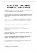 MADM 301 Final UPDATED Exam  Questions and CORRECT Answers