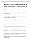 Insurance&colon; Property & Casualty UPDATED  Exam Questions and CORRECT Answers