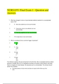NURS 6551 Final Exam 1 - Question and Answers (Get GOOD Scores