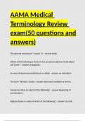 AAMA Medical Terminology Review exam&lpar;50 questions and answers&rpar;