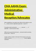 CMA AAMA Exam- Administrative- Medical Reception Advocates&period;