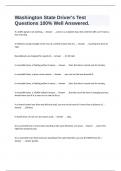 Washington State Driver's Test Questions 100&percnt; Well Answered&period;
