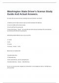  Washington State Driver's license Study Guide And Actual Answers&period;