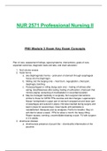 NUR 2571 / NUR2571: Professional Nursing II / PN 2 Module 3 Exam Key Concepts (Latest 2021 / 2022) Rasmussen