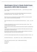 Washington Driver's Study Guide Exam Questions 100&percnt; Well Answered&period;