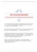 CBT 222 EXAM 2024&sol;2025 EXAM WITH GUARANTEED ACCURATE ANSWERS &vert;VERIFIED