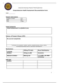 NURSING MS C-350 Comprehensive Health Assessment Documentation Form/ Patient Initials JH